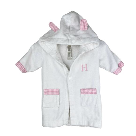 Pottery Barn Kids | Other | Pottery Barn White Pink Gingham Terry ...